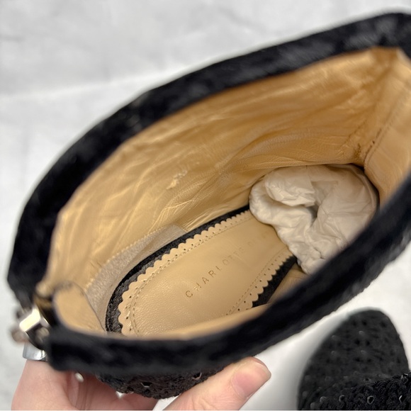 Charlotte Olympia Damsel in Distress Castle Tower Heel Crochet Platform Boots 38 - Picture 10 of 16